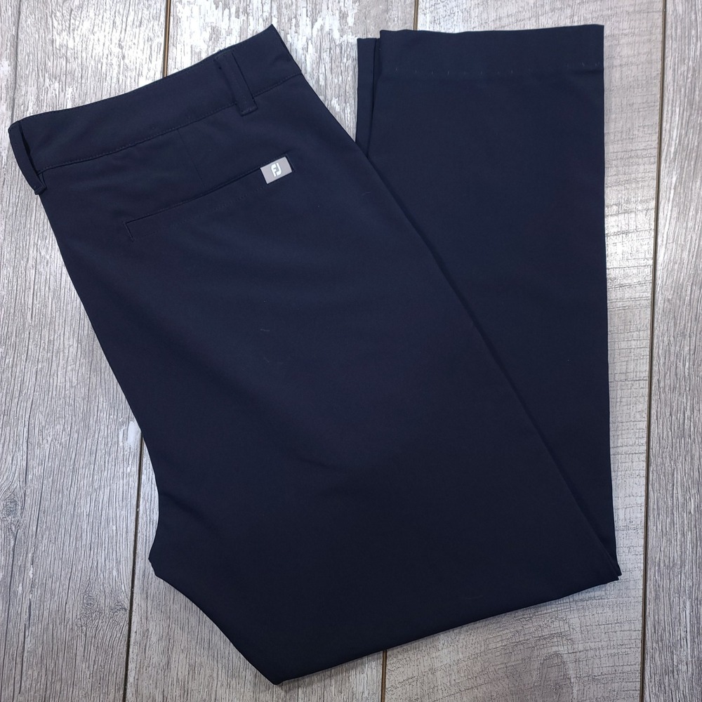 FootJoy Golf Pants Mens 36x28 Navy Blue Performance Stretch Flat Front Trousers